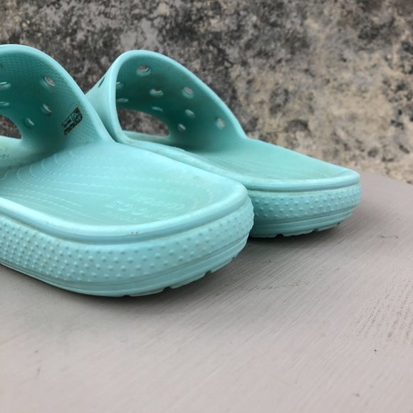 Crocs Unisex Size 8M 10W Classic Blue Open Toe Slip On Lightweight Slides 206121 - Picture 5 of 13